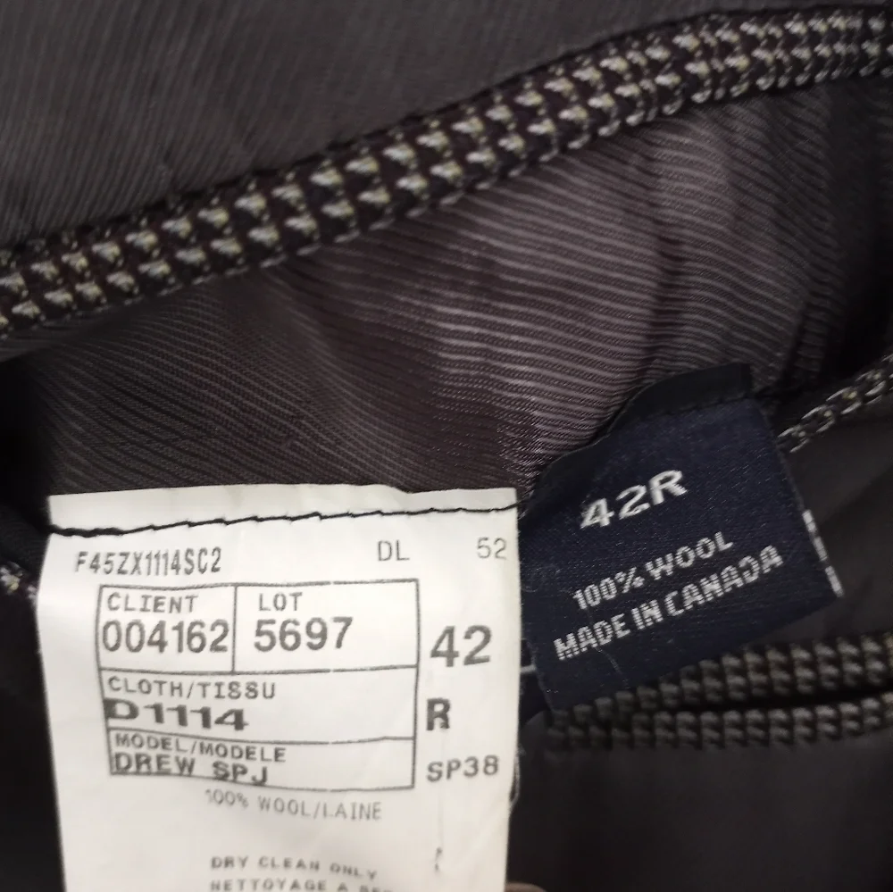 Daniel Cremieux Classic Nailhead Sport Jacket Charcoal Gray Mens 42R